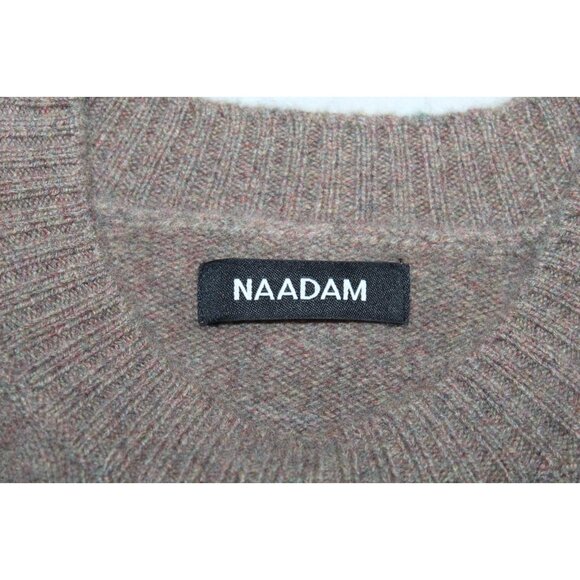 Naadam Luxe 100% Cashmere Utility Crew Neck Sweater Timber Brown Medium EUC - Picture 3 of 7